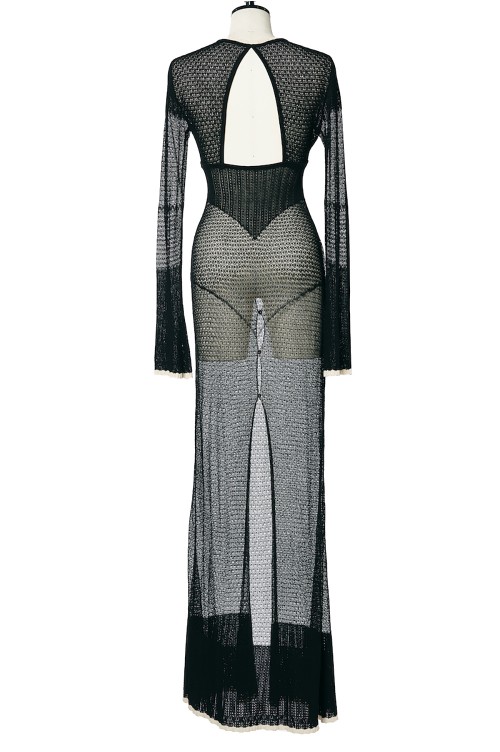 LACE KNIT MAXI CARDIGAN-BLACK(FTC242-0704) | セレクトショップ  