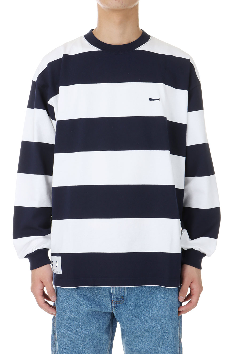 HORIZONTAL STRIPE LS - NAVY (241ATDS-CSM14) | セレクトショップ 