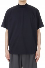 MOCK NECK T-SHIRT(W-014-8009)-Navy-