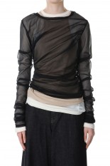 Triple Layered Sheer Top -BLACK (31241415609)