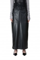 Synthetic Leather Maxi Skirt -BLACK (31241515101)
