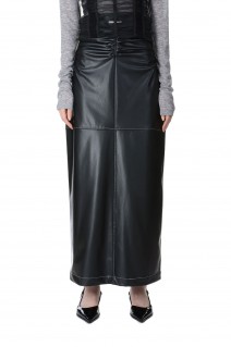 Synthetic Leather Maxi Skirt -BLACK (31241515101)