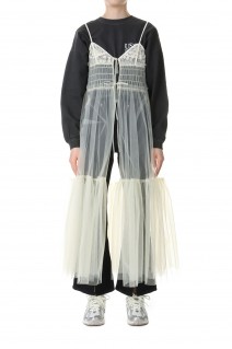 Tulle Shirring Gathered Dress -IVORY (21241265202)