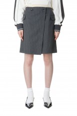 Double Waist Wrap Mini Skirt -GRAY (21241515701)