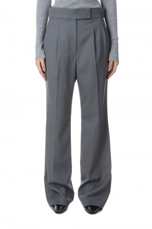 Light Wool Max Gabadine Flared Suit Trousers(MM24FW-PT060) -Grey