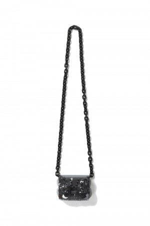 Transparent Sculptural Micro Chain Bag(MMFW16-AC097) -Black