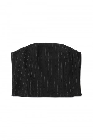 Stripe Bustier Tops -BLACK (12420409)