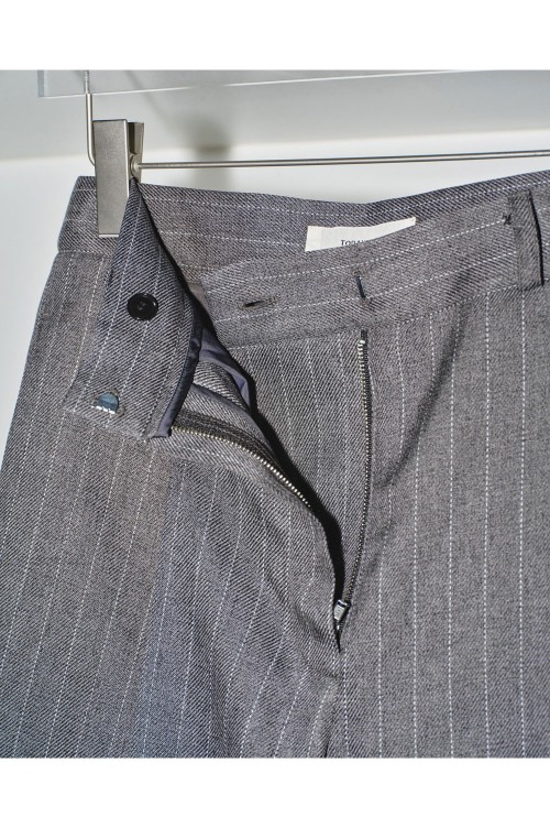 Stripe Twill Trousers -DARK GRAY (12420701) | セレクトショップ