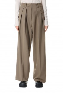 Doubletuck Smooth Trousers -OLIVE (12420704)