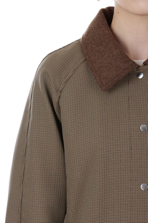 Houndstooth Raglan Jacket -BROWN (12420103) | セレクト