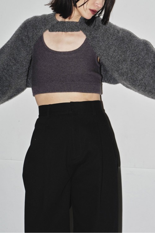 【お気にいる】 BLUE(12420502) -SKY Bustier Knit Raccoon | Store セレクトショップ｜DeepInsideinc.com トップス