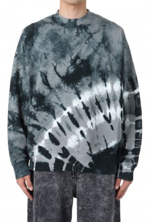 Hand Tie-Dye Sweat Prime-Over Crew Neck Pullover (11241411301)