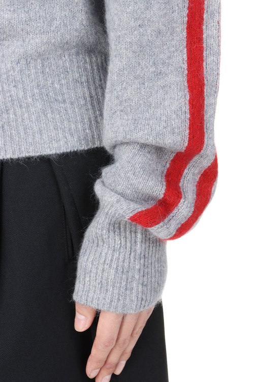 Racoon Line Sweater -Grey x Red (I24AW-K8) | セレクト