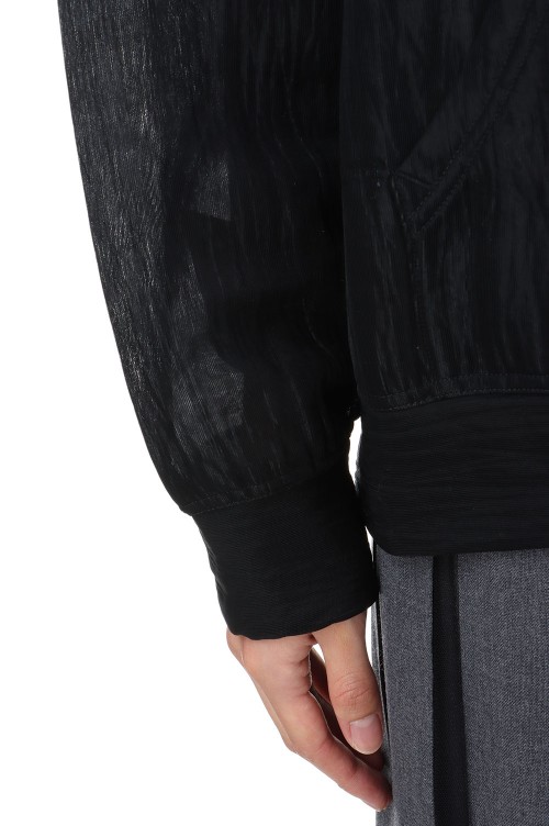 ELASTIC SHEER NYLON P/O PARKA -Black (#A24AP04ND) | セレクト
