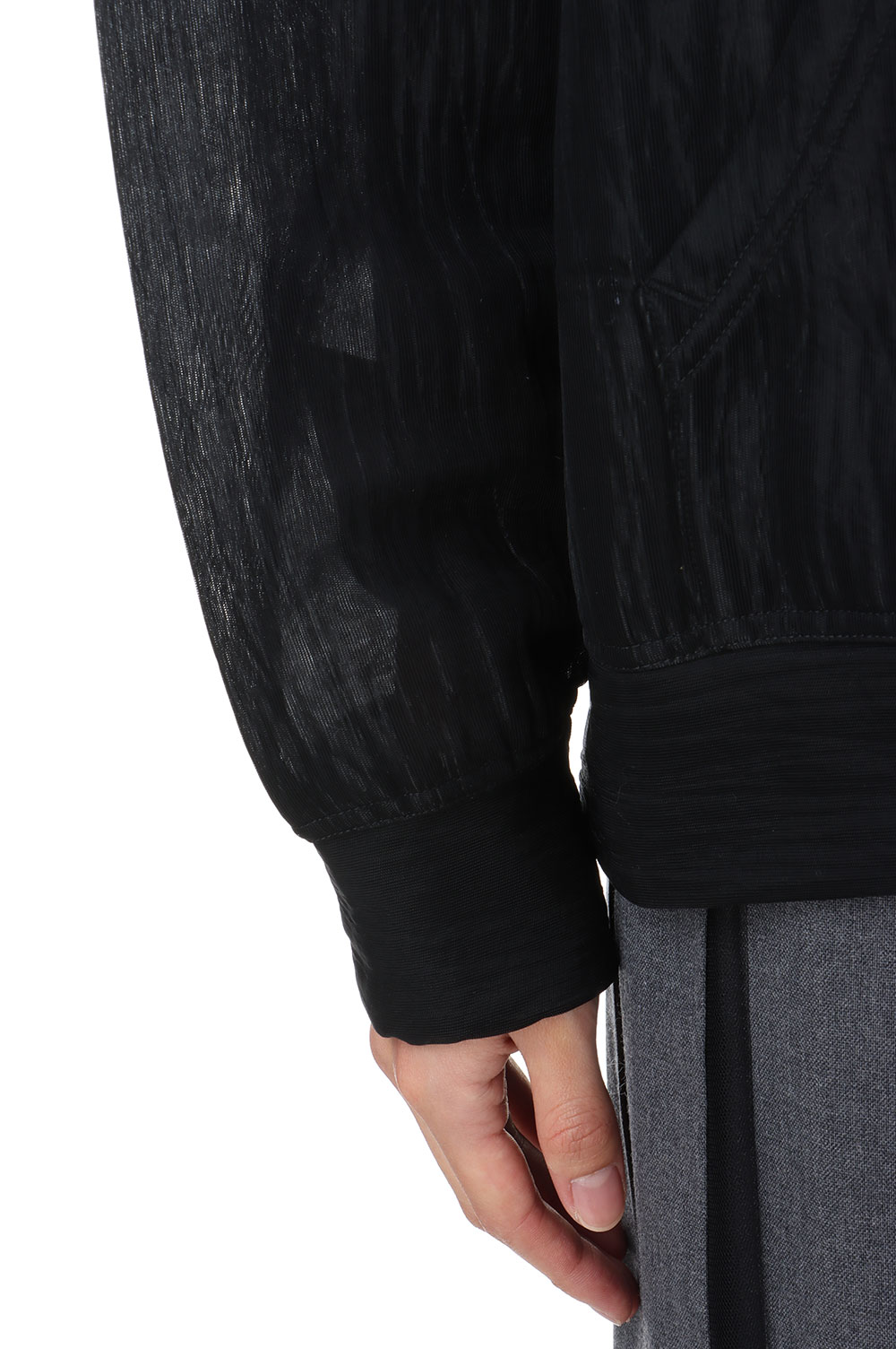ELASTIC SHEER NYLON P/O PARKA -Black (#A24AP04ND) | セレクト