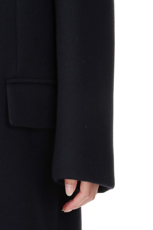 SPONGE WOOL MELTON CHESTERFIELD COAT -Dark Navy (#A24AC03SB SPONGE WOOL MELTON CHESTERFIELD COAT -Dark Navy (#A24AC03SB