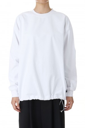 W's TECH CREW NECK TEE L/S -White (BE-31024WL)