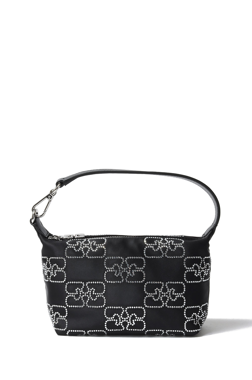 ★Ganni★ Small Butterfly Satin Sparkle Tote Bag Black A6122 Butterfly Small Pouch Satin Sparkle -Black (#A6122