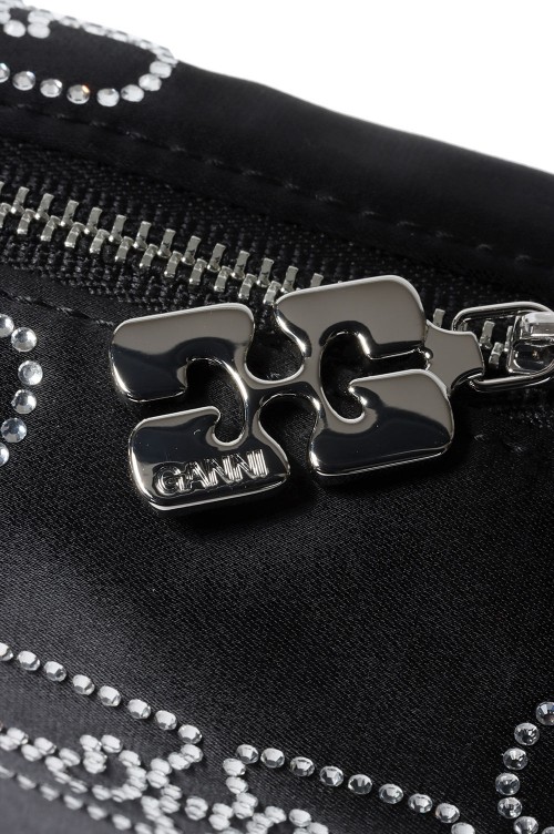 ★Ganni★ Small Butterfly Satin Sparkle Tote Bag Black A6122 Ganni☆Small Butterfly Satin Sparkle Tote Bag Black A6122099