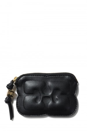 【GANNI】 COMPACT WALLET ブラック Black Black Ganni Bou Trifold Wallet | GANNI US
