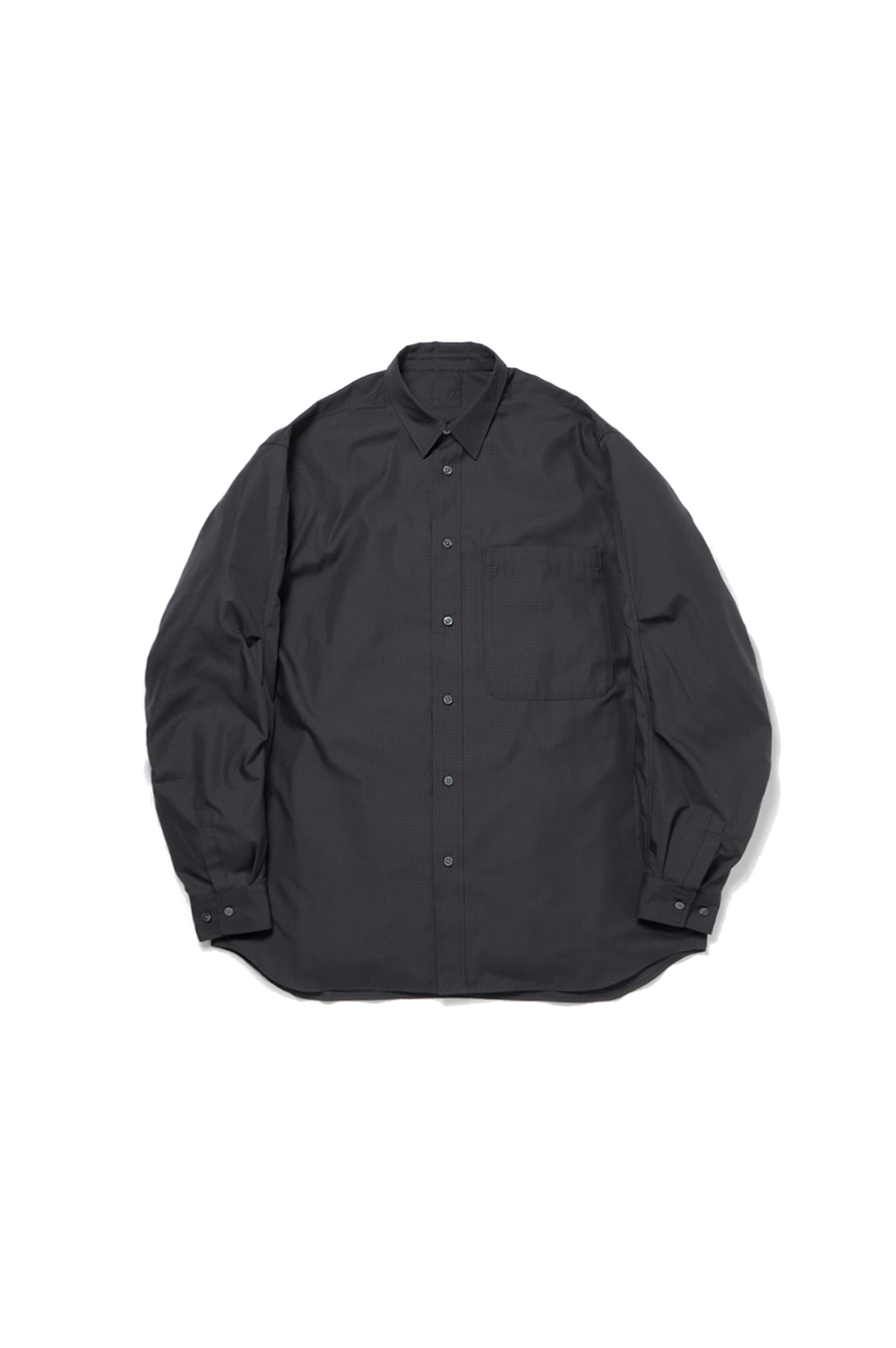 TECH REGULAR COLLAR SHIRT L/S GRAPH PLAID - CHARCOAL / BLACK