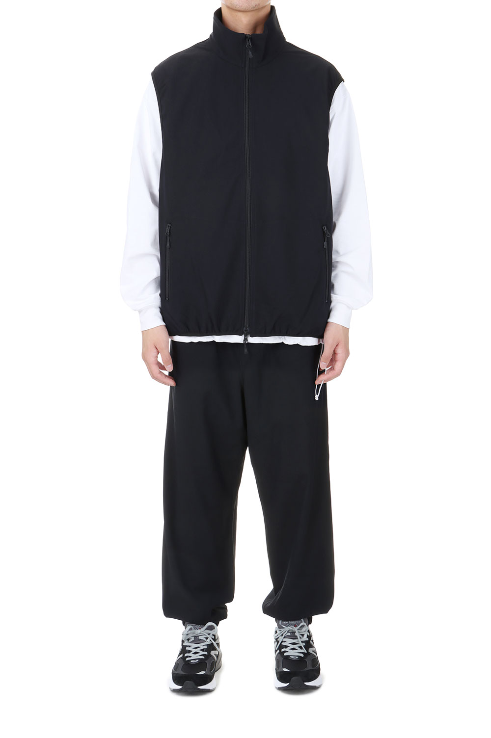 TECH FLEX JERSEY STAND COLLAR VEST - BLACK (BE-61024W TECH FLEX JERSEY STAND COLLAR VEST - BLACK (BE-61024W