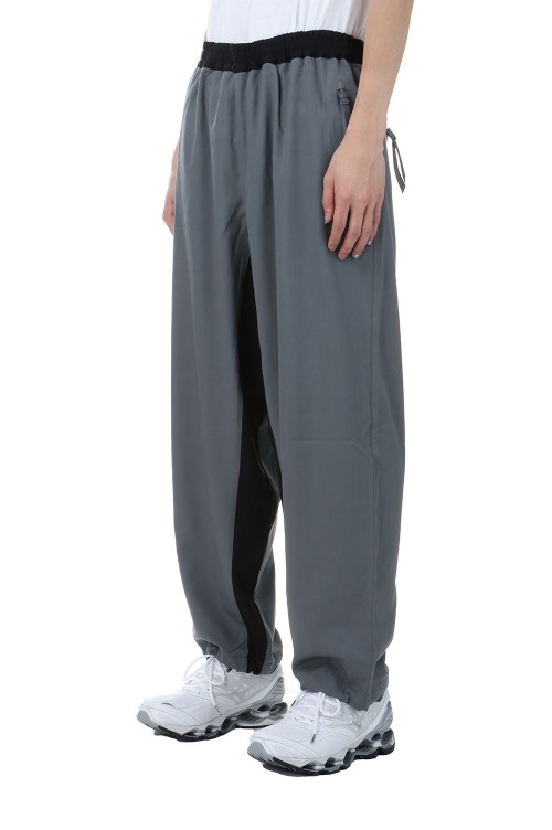 Wool Nylon Gabardine Track Pants - GRAY / BLACK (GM243-40047