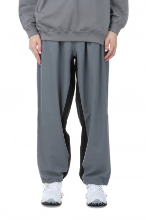 Wool Nylon Gabardine Track Pants - GRAY / BLACK (GM243-40047)