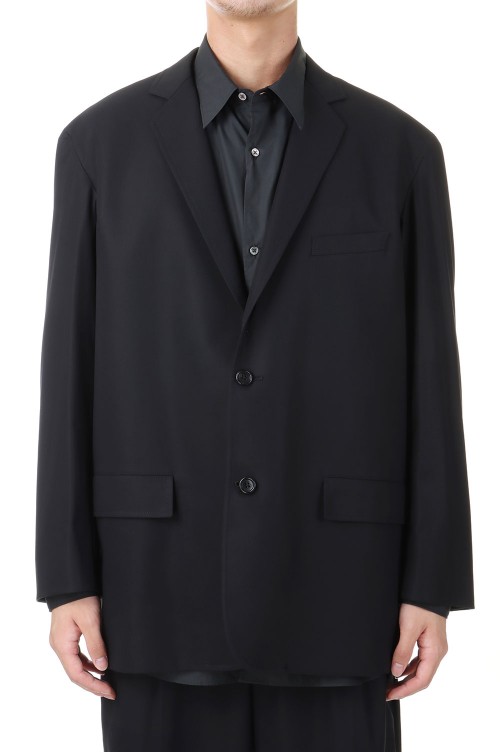 Wooly Cotton Twill Single Jacket - BLACK (GM243-20072B Wooly Cotton Twill Single Jacket - BLACK (GM243-20072B