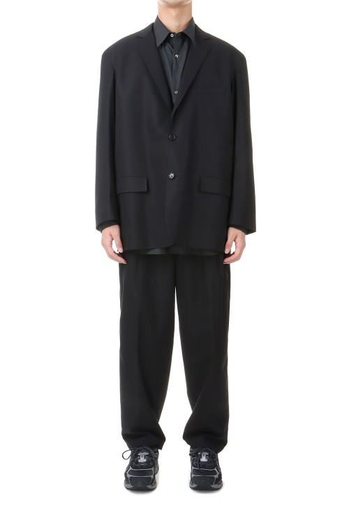 Wooly Cotton Twill Single Jacket - BLACK (GM243-20072B Wooly Cotton Twill Single Jacket - BLACK (GM243-20072B