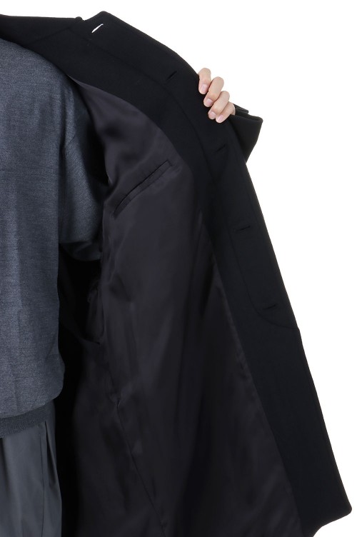 Light Melton Oversized Coat - BLACK (GU243-10271B