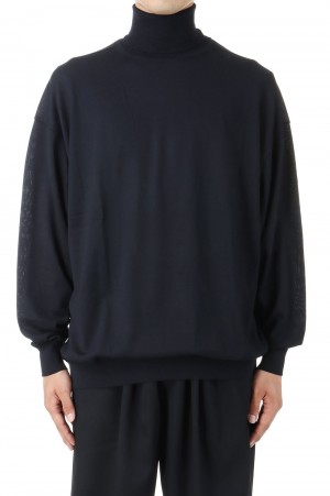 High Gauge L/S High Neck Knit - BLACK (GU243-80313B)