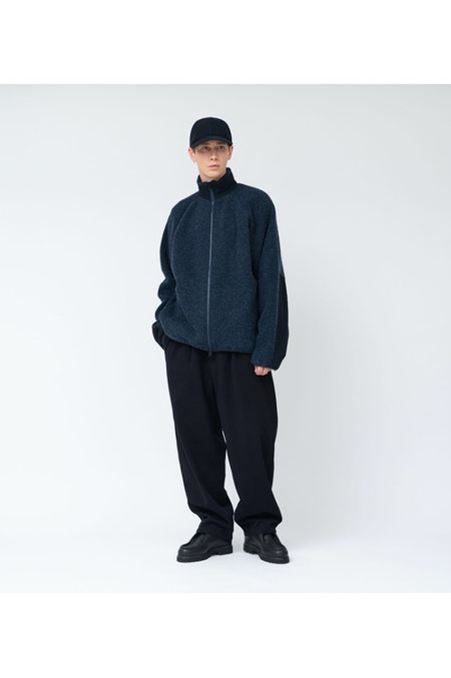 Boiled Wool Zip Up Sweater - NAVY (S24FJ031) | セレクトショップ 