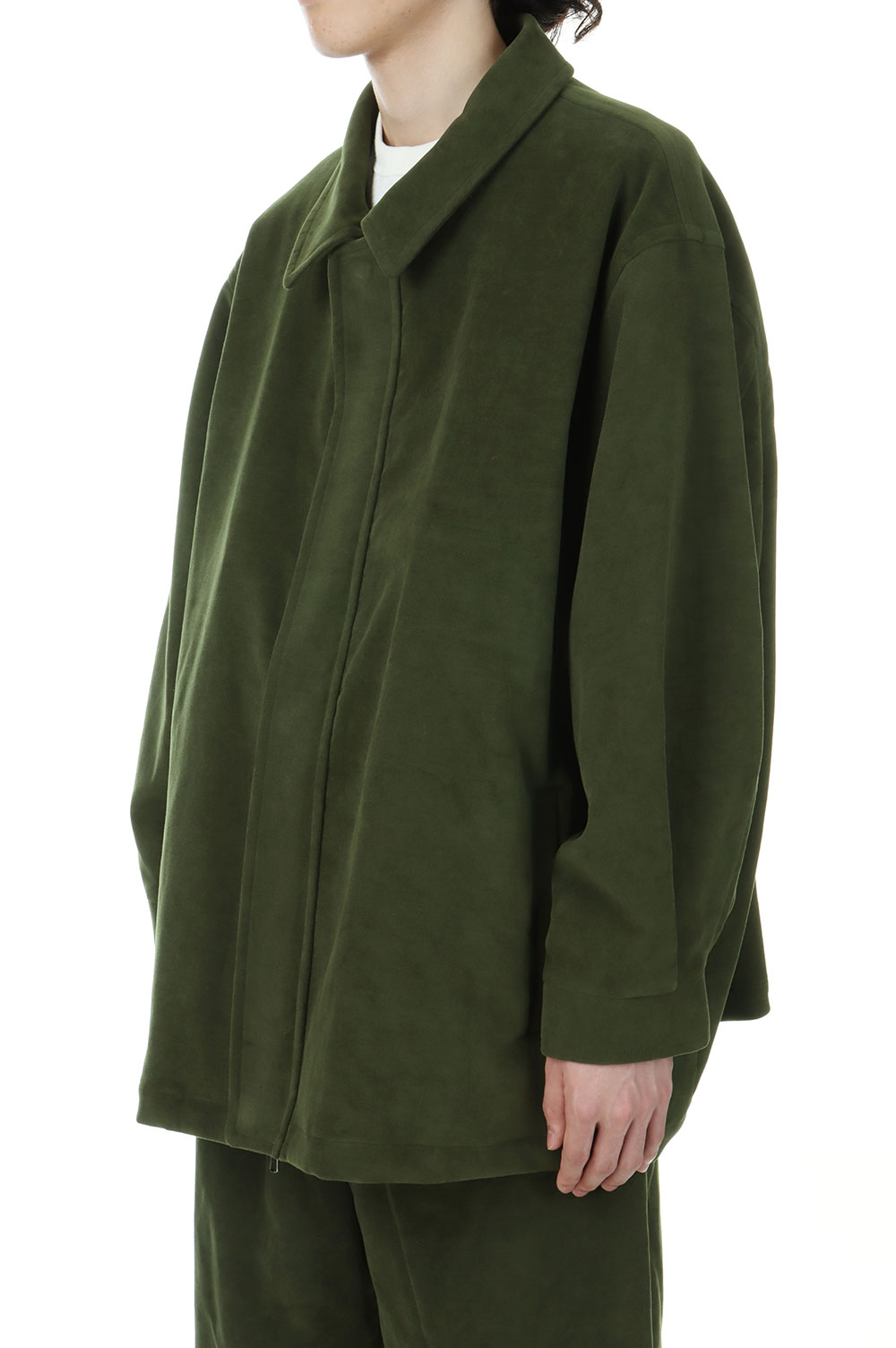 BRITISH MOLESKIN HARRINGTON JACKET / OLIVE (D24AW-05002