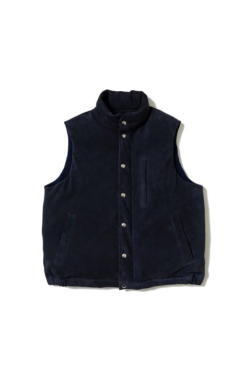 COOTIE Fake Suede Down Vest Suede Down Vest - NAVY (24AAP-01-07H