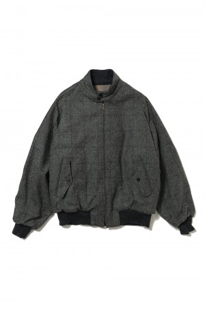 Tweed Harrington Jacket -CHARCOAL (24AAP-01-20H)