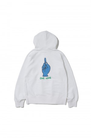 sacai Gonz ONE LOVE Hoodie -WHITE 101- (24-0815S)