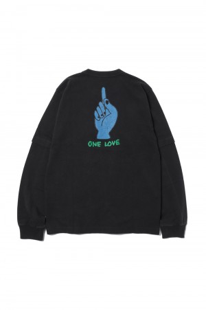 sacai Gonz ONE LOVE L/S T-shirt-BLACK 001- (24-0816S