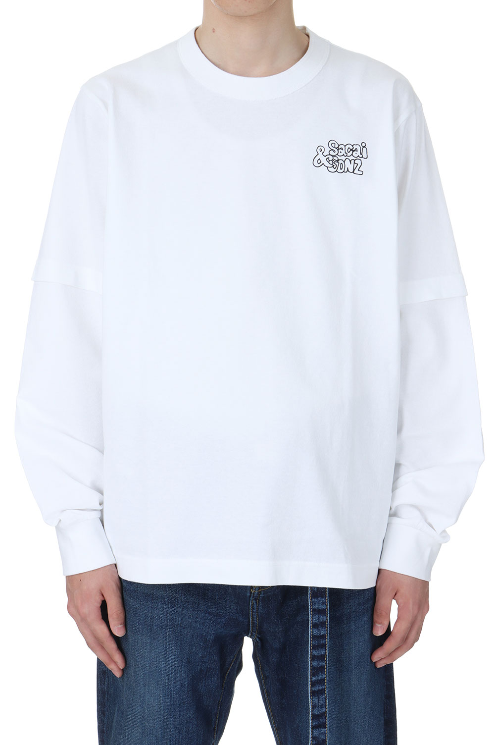 ◆Sacai サカイ◆人気Gonz ONE LOVE L/S T-shirt ロングスリーブ sacai Gonz ONE LOVE L/S T-shirt-WHITE 101- (24-0816S
