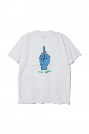 sacai Gonz ONE LOVE T-Shirt -WHITE 101- (24-0817S) | セレクト