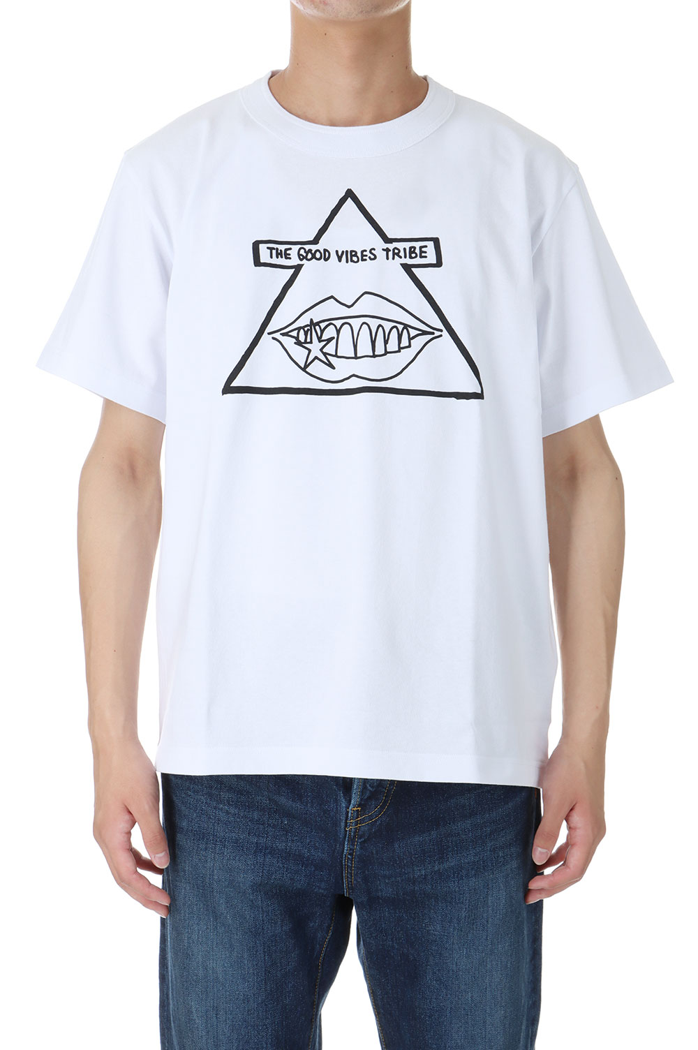 sacai Gonz THE GOOD VIBES TRIBE T-Shirt- WHITE 101- (24-0825S 