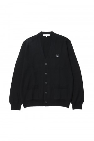 BOLD FOX HEAD PATCH REGULAR CARDIGAN - BLACK(MM00509KT1036)