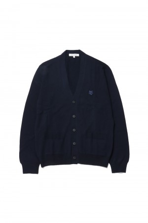 BOLD FOX HEAD PATCH REGULAR CARDIGAN - INK BLUE(MM00509KT1036)