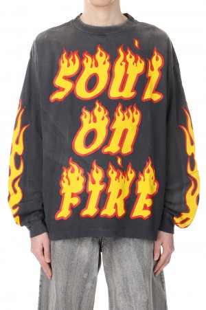 LS TEE / SOUL ON FIRE / BLACK(SM-YS1-0000-012)