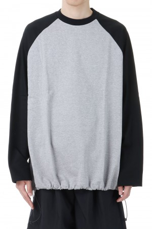 BALLOON RAGLAN LONG SLEEVE T SHIRT -GRAY x BLACK- (24AW_35_1006AWCST01)