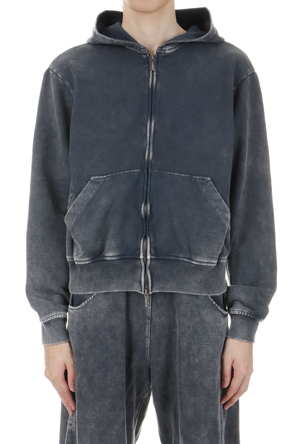 トップス omar afridi 24ss full zipped hoodie 46 OMAR AFRIDI / SHABBY FULL ZIPPED HOODIE | LIVING