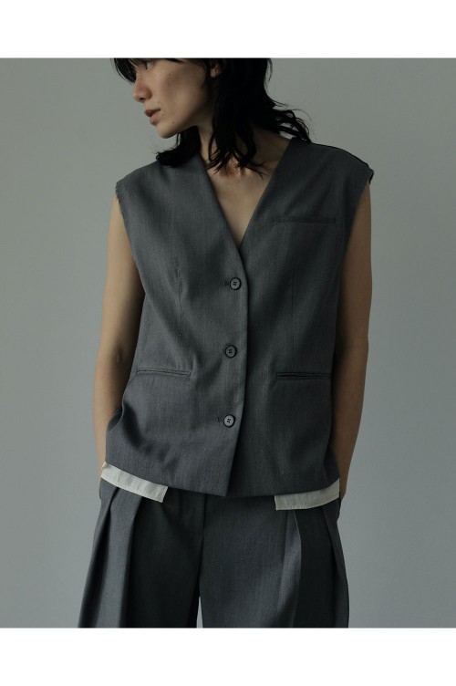 Cutoff Twill Vest -CHARCOAL GRAY (62410101) | セレクトショップ 