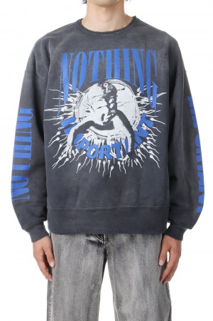 SALE【SAINT MICHAEL】KK_CREW SWT / NOTHING IMP スウェット KK_CREW SWT / NOTHING IMP / BLACK(SM-YS1-0000-C36
