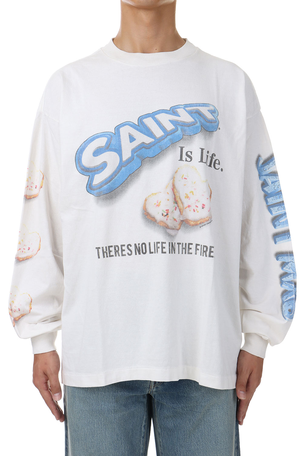 トップス SAINT MICHAEL / SA_LS TEE HEART CKIE SA_LS TEE / HEART COOKIE / WHITE(SM-YS1-0000-C39) | セレクト