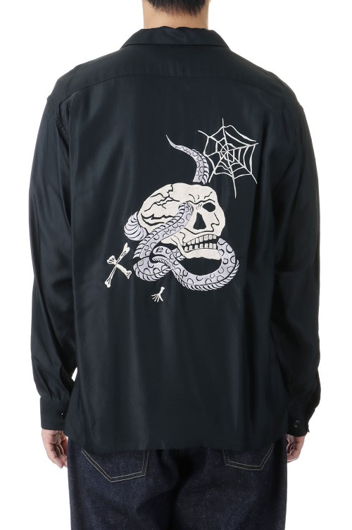 ACETATE SUKA SHIRT SKULL - BLACK / OFF (GL29340) | セレクト 
